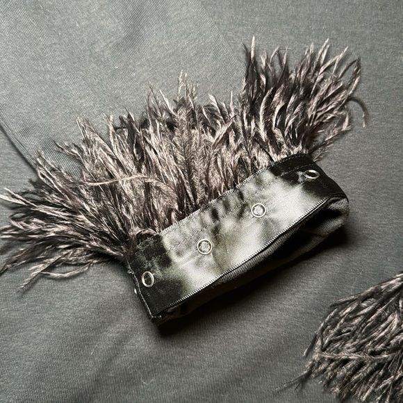 J. Crew Feather-Trim Long-Sleeve Shirt Black Size S - Picture 10 of 15